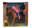 Horses paard met meisje bruin 17 cm