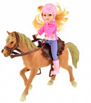 Horses paard met meisje bruin 17 cm