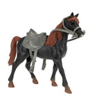 Horses Pro zwart paard met zadel