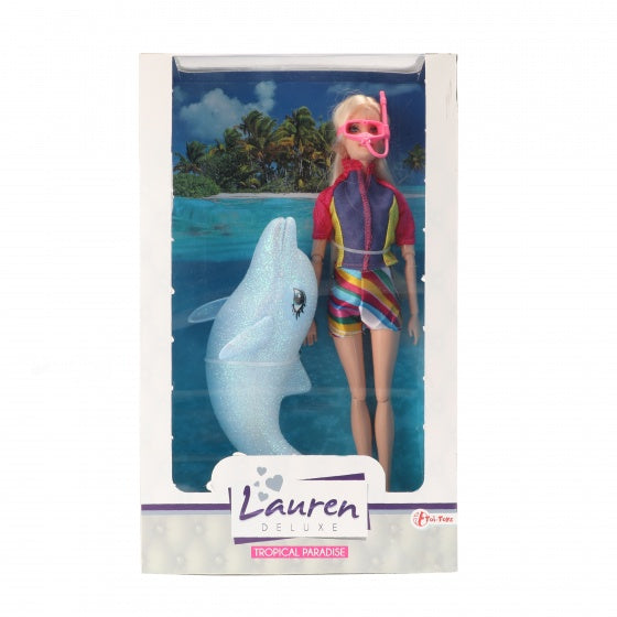 Lauren Deluxe Tienerpop Duikster Met Glitter Dolfijn