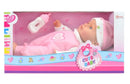 Baby Beau Liggende Babypop met Flesje, 30cm