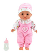 Baby Beau Liggende Babypop met Flesje, 30cm