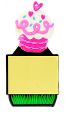 memoblok 5 cm roze/geel taartje