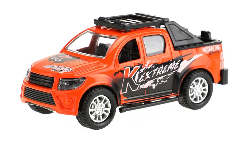 Metal frictie 4x4 pickup 10cm oranje