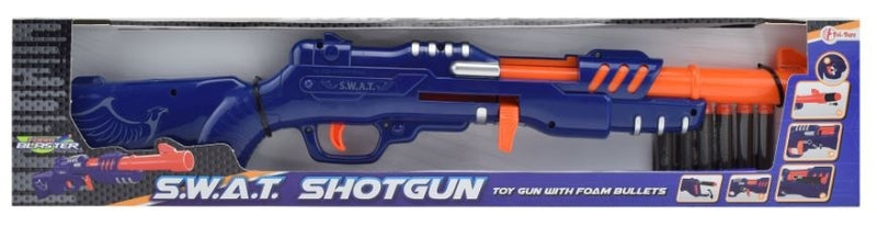 Police Geweer Blauw/Oranje met 6 Foampijlen