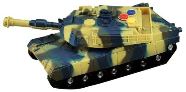 militaire tank met licht en geluid 17 cm groen/ geel