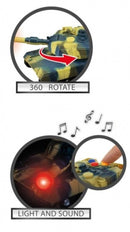 militaire tank met licht en geluid 17 cm groen/ geel