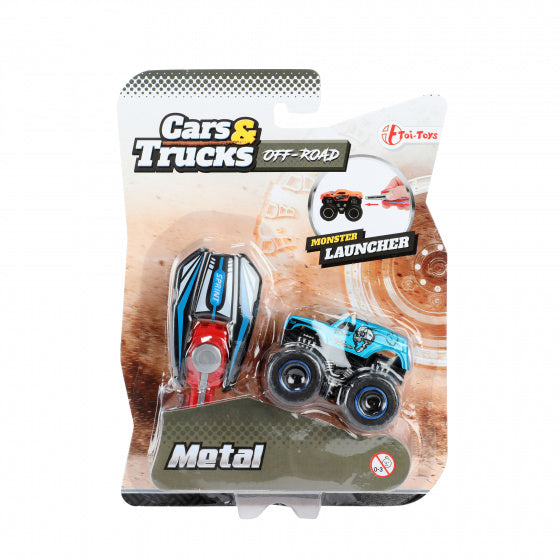 monstertruck Metal junior 6 cm staal blauw/zwart 2-delig