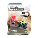 monstertruck Metal junior 6 cm staal geel/zwart 2-delig