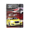 notitieboek Racing 3D gelinieerd jongens geel/rood