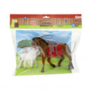 paarden bruin/wit 2 stuks