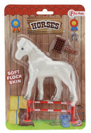 paardje met accessoires wit 10 cm
