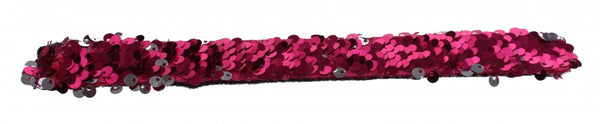 pailletten klaparmband donkerroze 20 cm