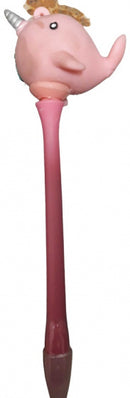 pen met knijpnarwal meisjes 15 cm roze