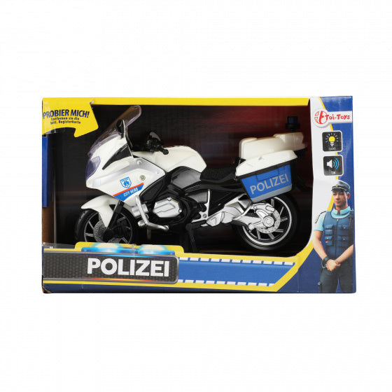 politiemotor De junior 22 x 9,5 x 14 cm wit