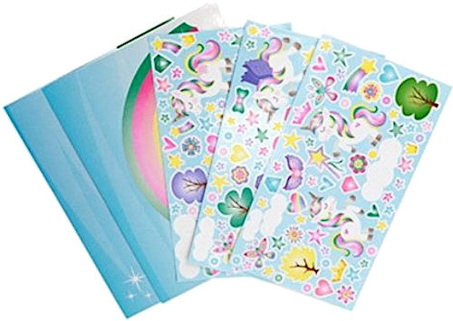 raamstickers unicorn junior vinyl roze/blauw
