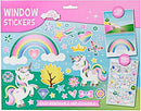 raamstickers unicorn junior vinyl roze/blauw