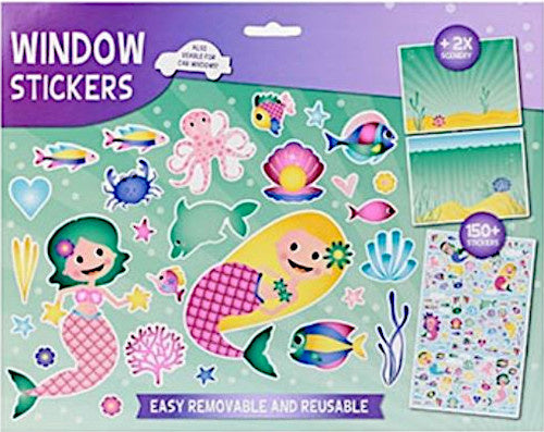 raamstickers zeemeermin junior vinyl paars/blauw