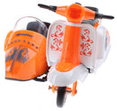 scooter met zijspan diecast 12 x 9 x 7 cm oranje