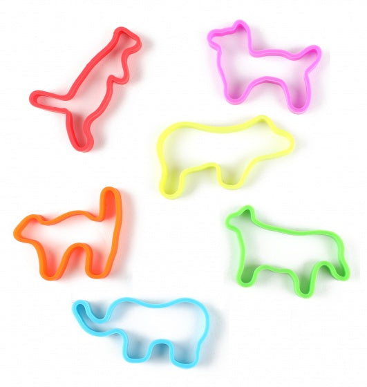 siliconen armband dieren 6-delig