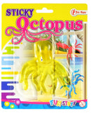slijmfiguur Sticky Octopus junior 8 cm geel