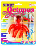 slijmfiguur Sticky Octopus junior 8 cm rood