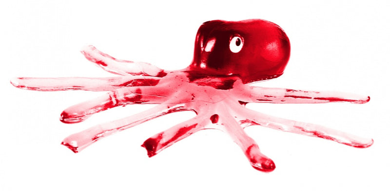 slijmfiguur Sticky Octopus junior 8 cm rood