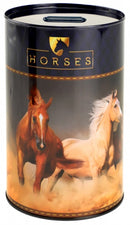 spaarpot Horses Pro 15 x 10 cm zwart/bruin