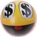 speelbal Funny Face dollar geel 9,5 cm