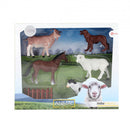 speelfiguren boerderij 5,5 cm junior bruin 6-delig