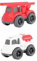 speelgoedauto Little Stars 14 x 8 cm rood/wit 2-delig