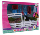 speelset Kailey's paard 9-delig wit/bruin