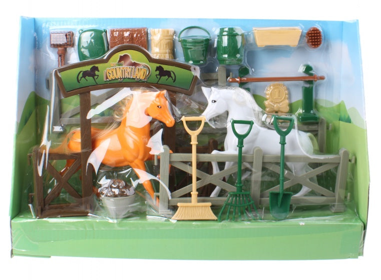 speelset Kailey's paardenstal 4-delig bruin/wit