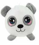 knuffel Squeezies panda junior 20 cm pluche wit/grijs