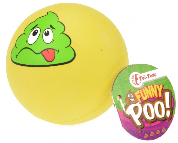stuiterbal Funny Poo! 5 cm junior geel