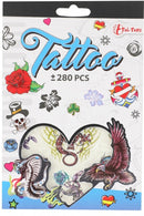 tattoo stickerboekje +280 stuks blauw