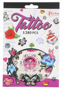 tattoo stickerboekje +280 stuks paars
