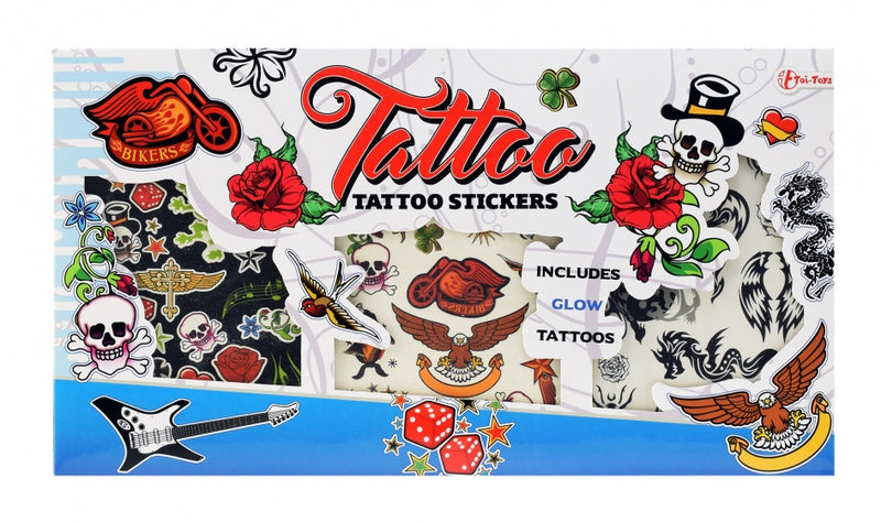 tattoo stickervel met glow blauw