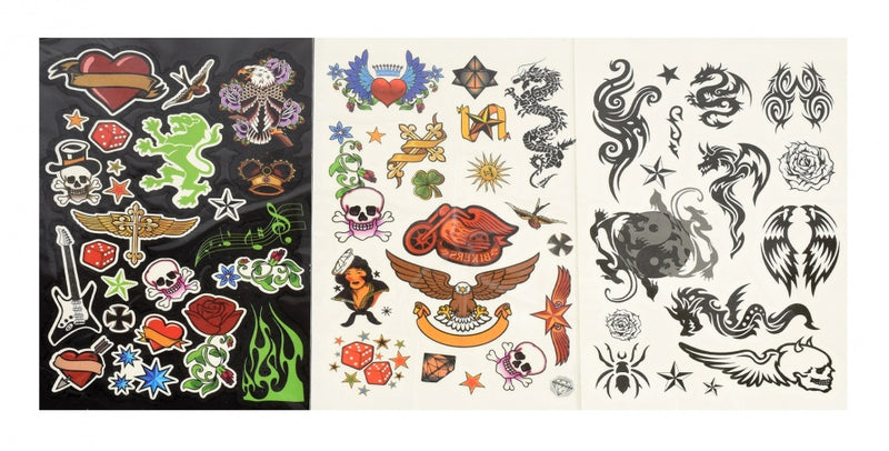 tattoo stickervel met glow blauw