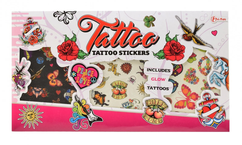 tattoo stickervel met glow roze