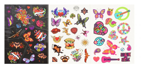 tattoo stickervel met glow roze