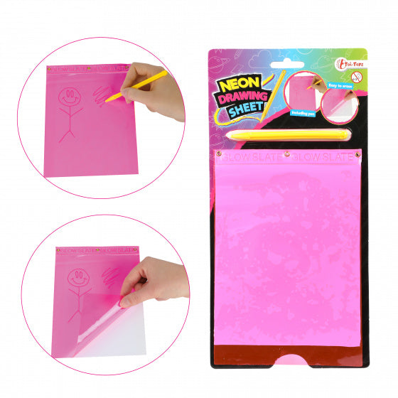 tekenset Neon junior roze 2-delig