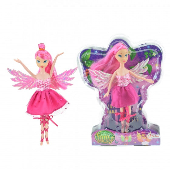 FAIRY FRIENDS Fee mt glittervleugels 22cm -roze