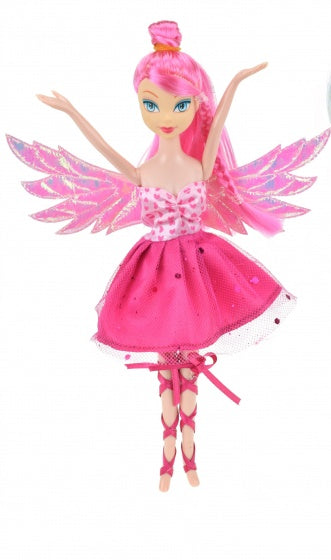 FAIRY FRIENDS Fee mt glittervleugels 22cm -roze