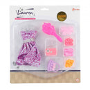tienerpopkleding en accessoires meisjes lila 8-delig