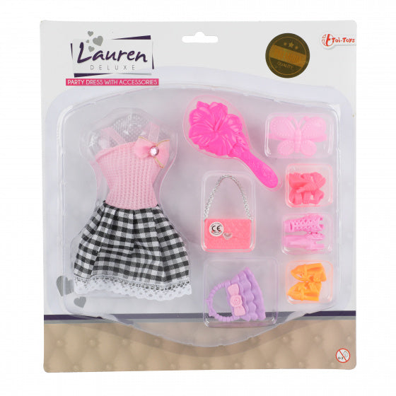 tienerpopkleding en accessoires meisjes roze 8-delig