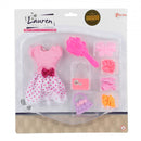 tienerpopkleding en accessoires meisjes roze/wit 8-delig