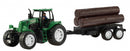 tractor met boomstam groen 42 cm