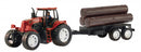tractor met boomstam rood 42 cm