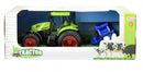 tractor met ploeg frictie 31 x 12 cm groen/blauw